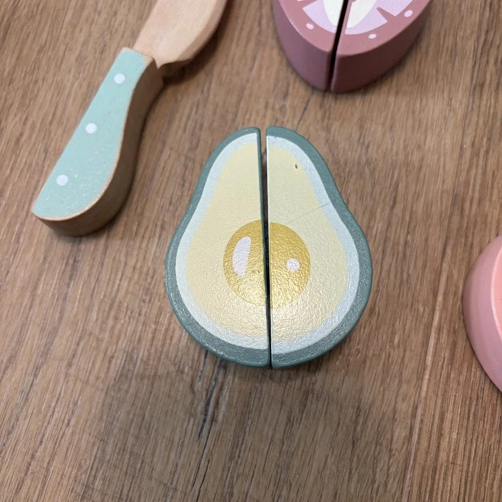 Montessori Wood Toy: Chopping Fruit & Puzzle with Cutting‎ Board. Skill Building
